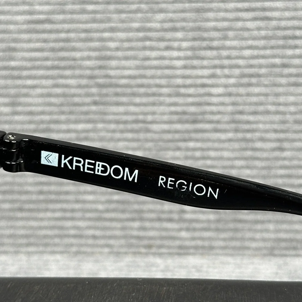 KREEDOM Region Sunglasses Black Plastic Frame Dark Tinted Lenses Logo Detail Y2k